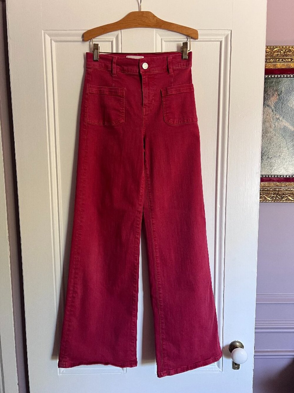 Frame Red Le Slim Palazzo Pants